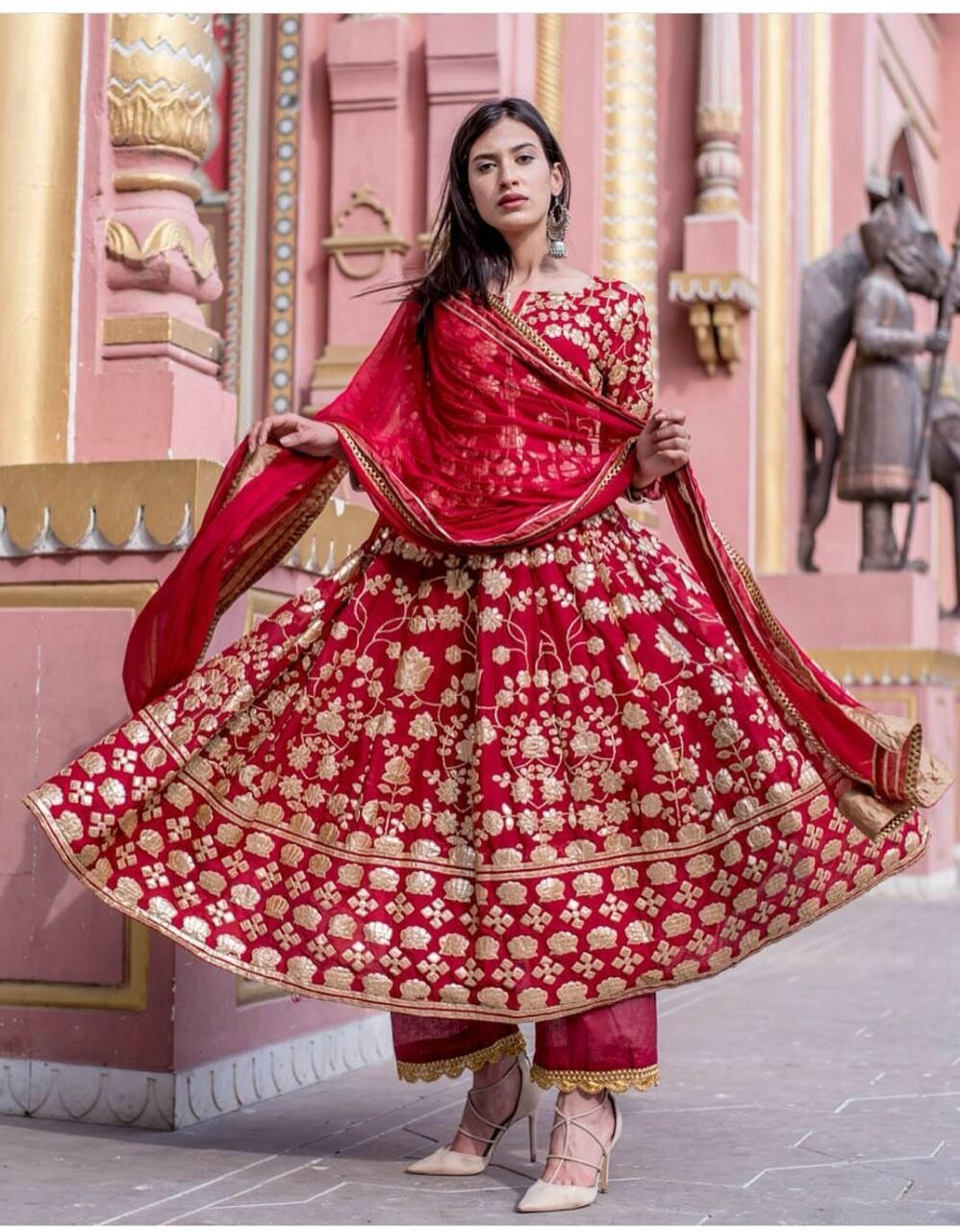 Party Wear Special Red Embroidery Suit