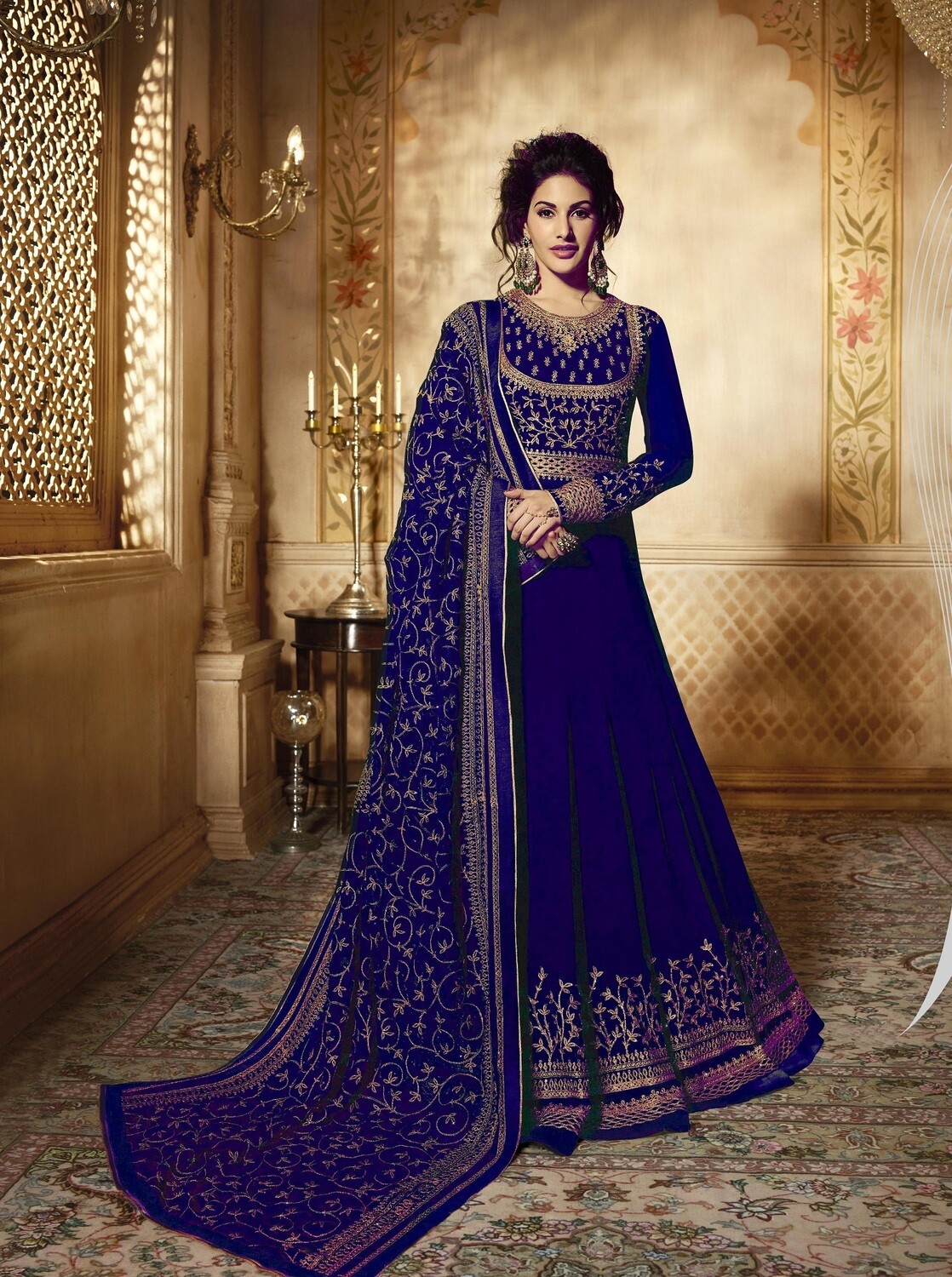 Women Georgette Anarkali Suit with Heavy Embroidery