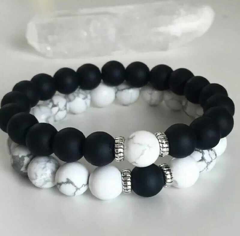 ​Distance bracelets Marble white and Matte black