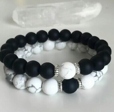​Distance bracelets Marble white and Matte black