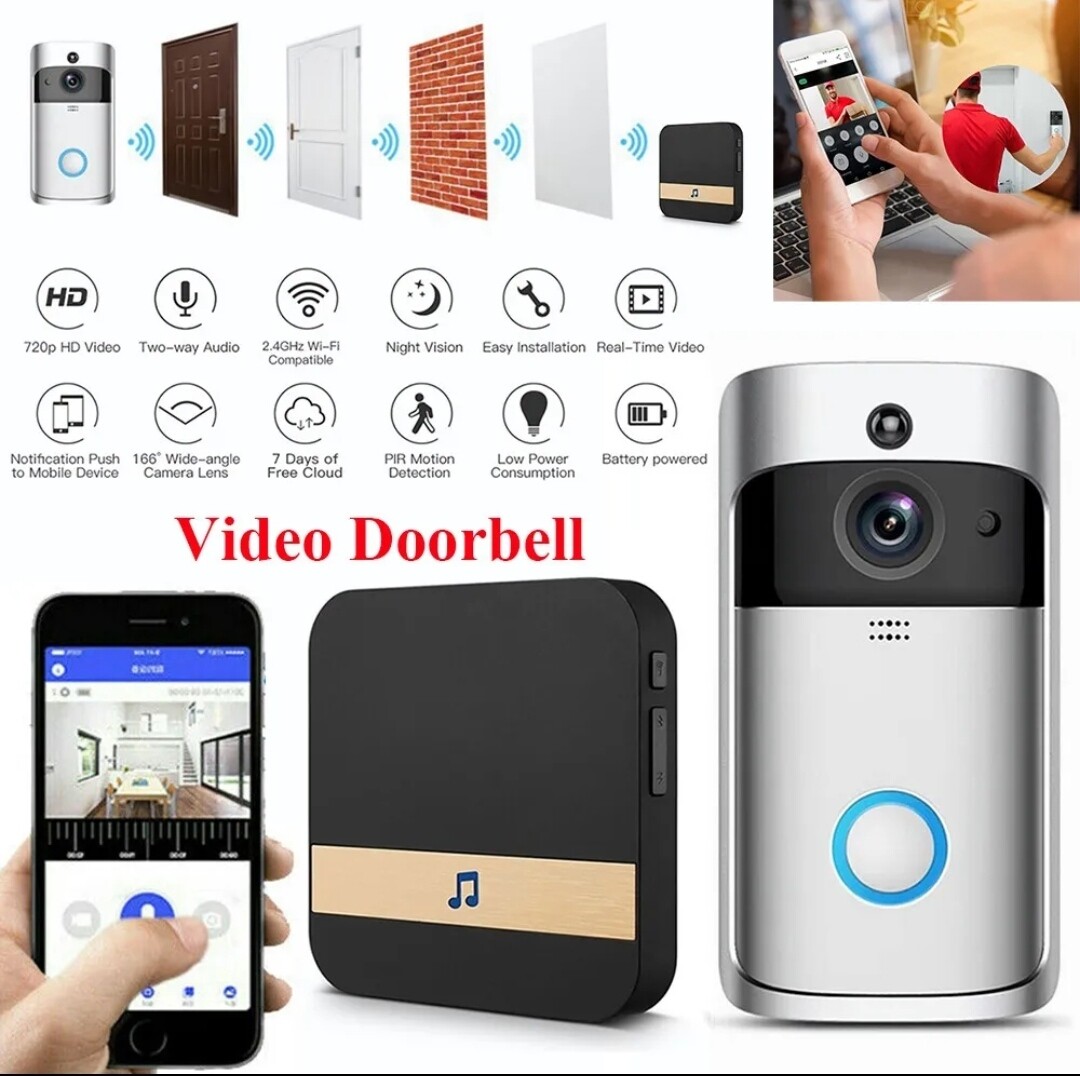 Wireless WiFi Video Doorbell Two-Way Talk Smart Door Bell IR Camera Security UK