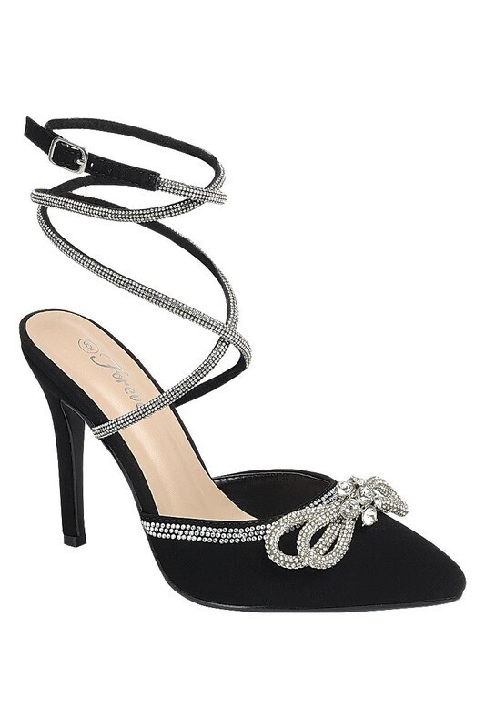Knot bow pointy heel