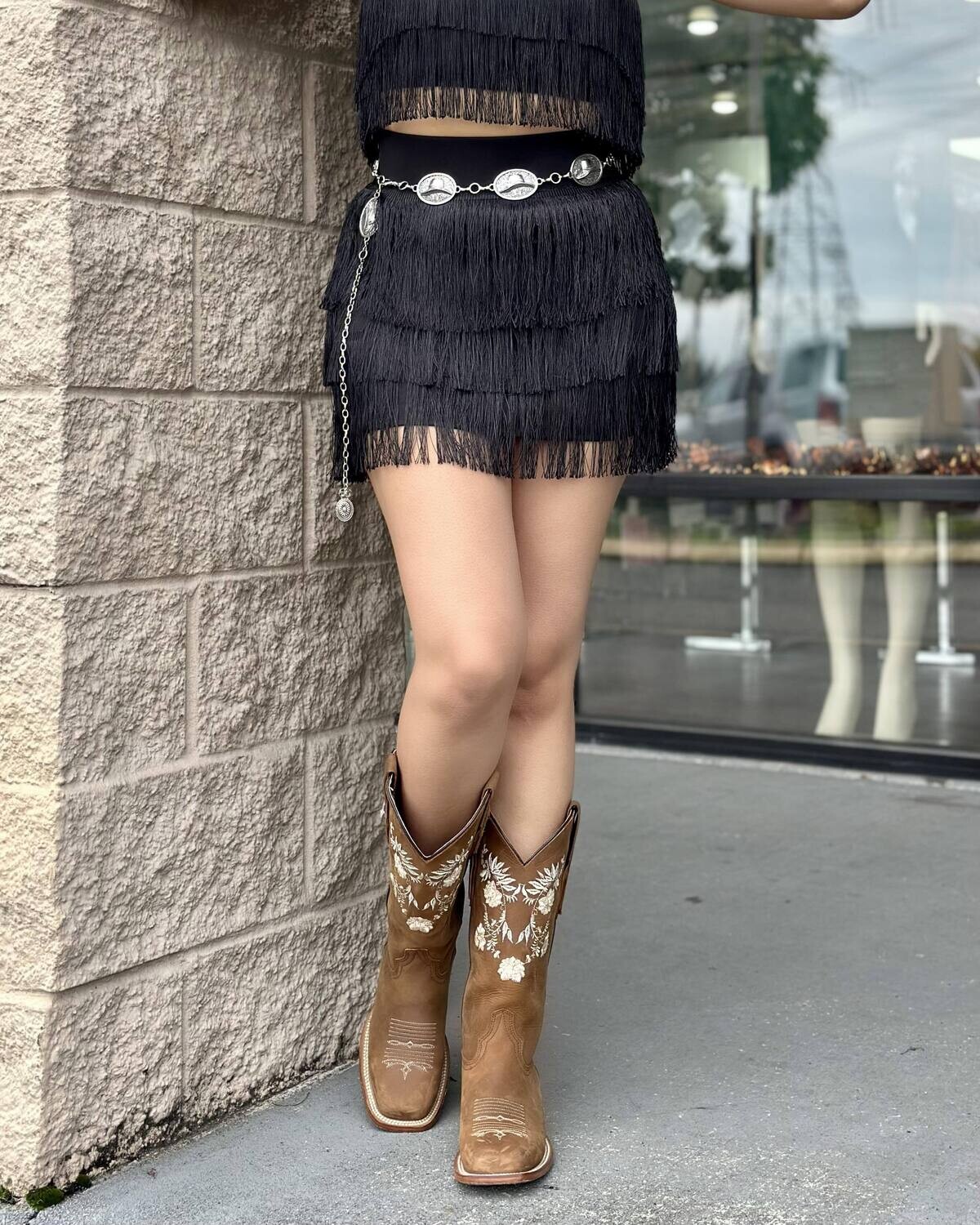 Star of the night fringe skirt