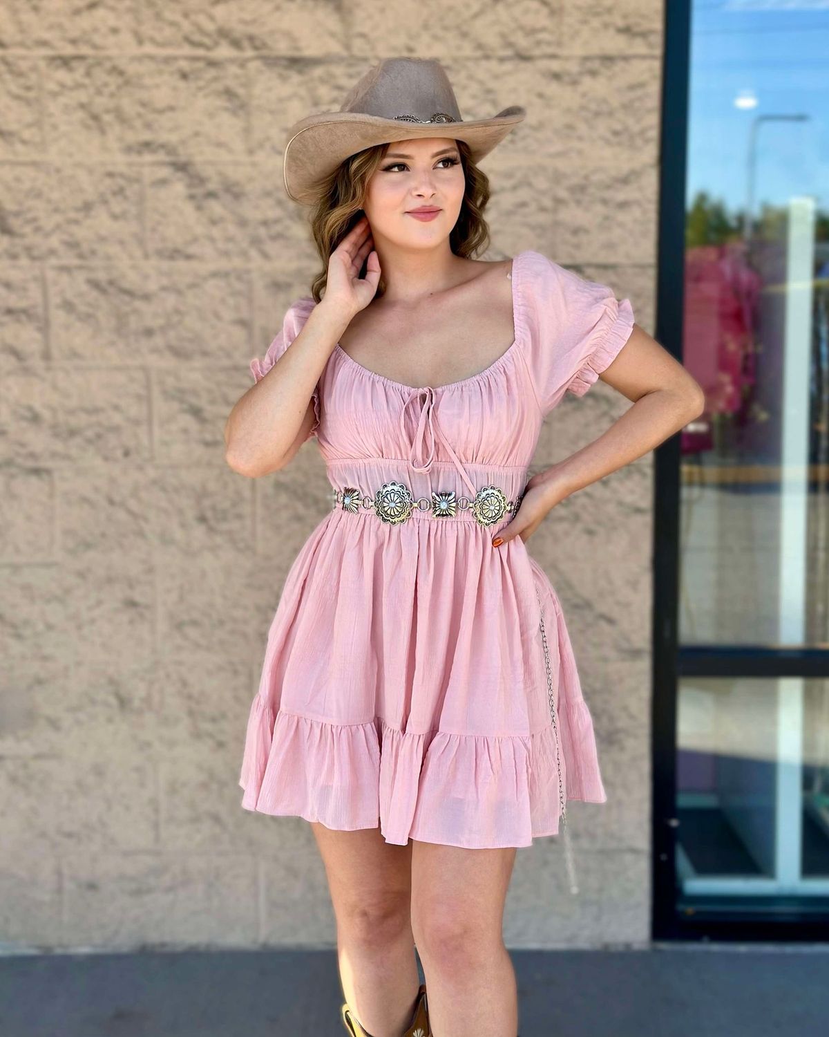 Pretty in pink ruffle dress