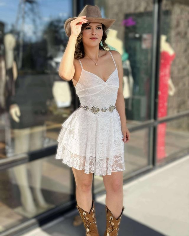 Romantize me lace mini dress