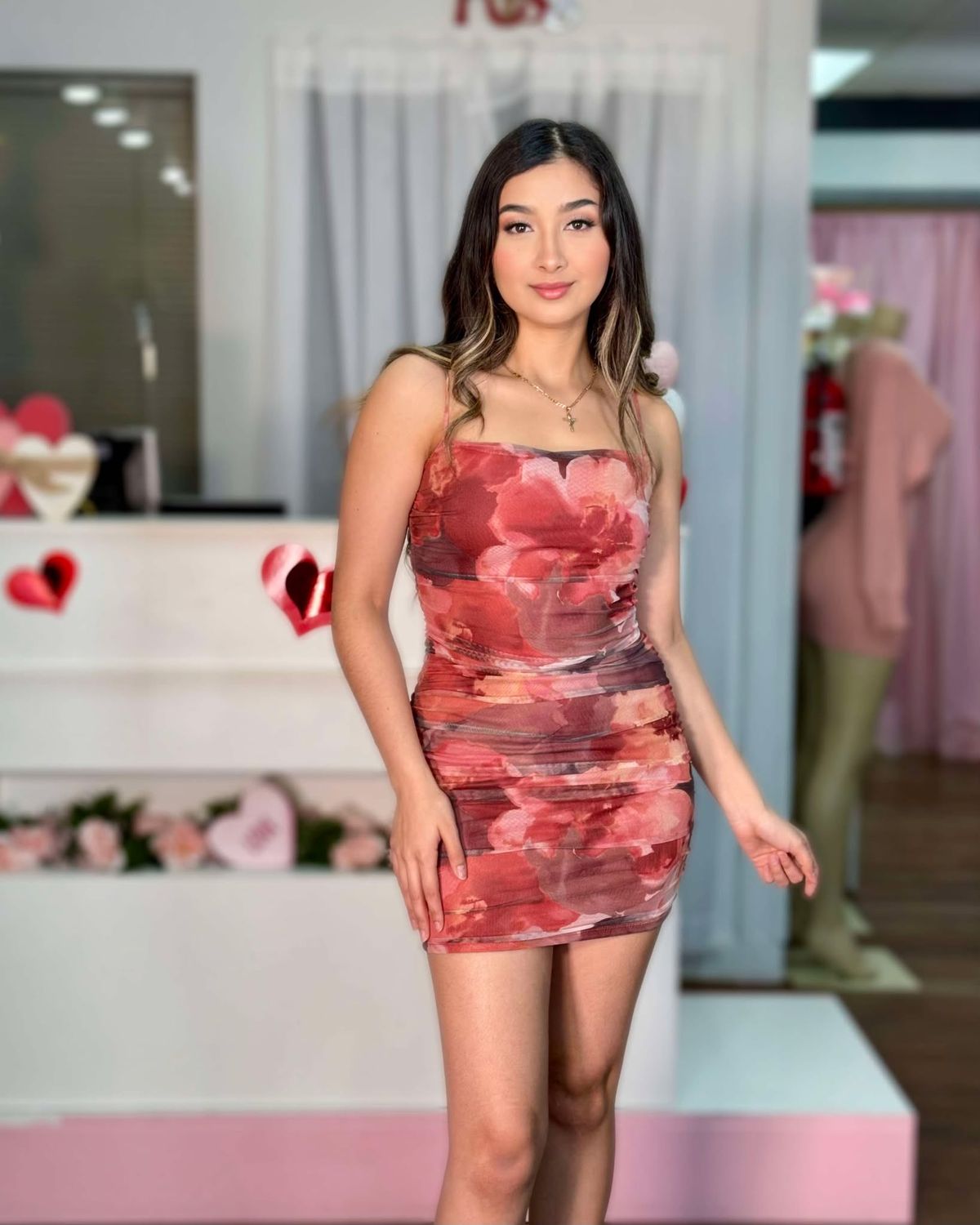 Be mine floral mini dress