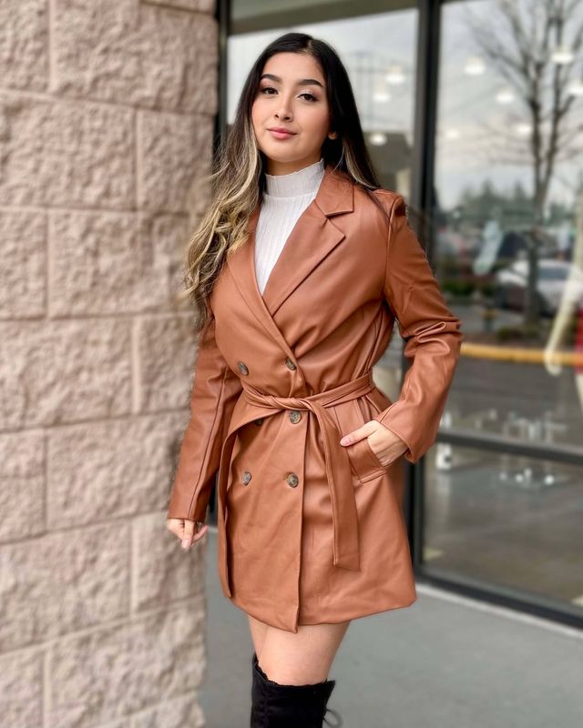 Bougee era leather trench coat