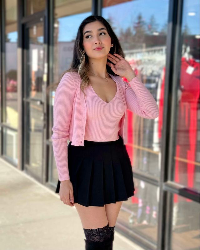 Pleated mini skort