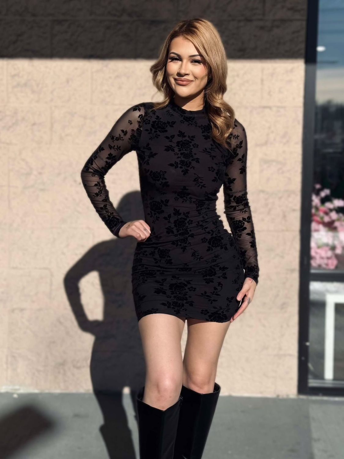 Night out mesh lined dress