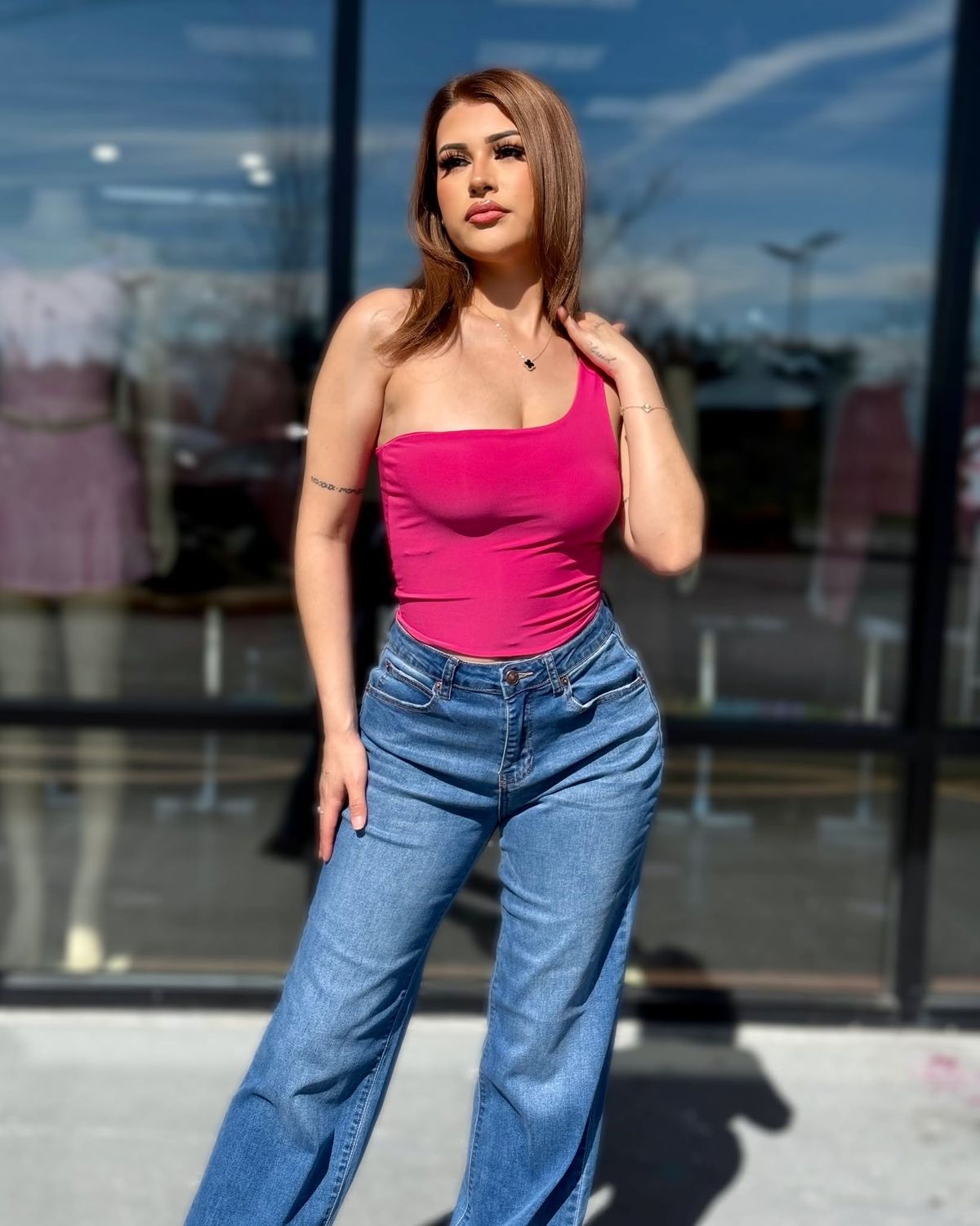 Take me out one shoulder top