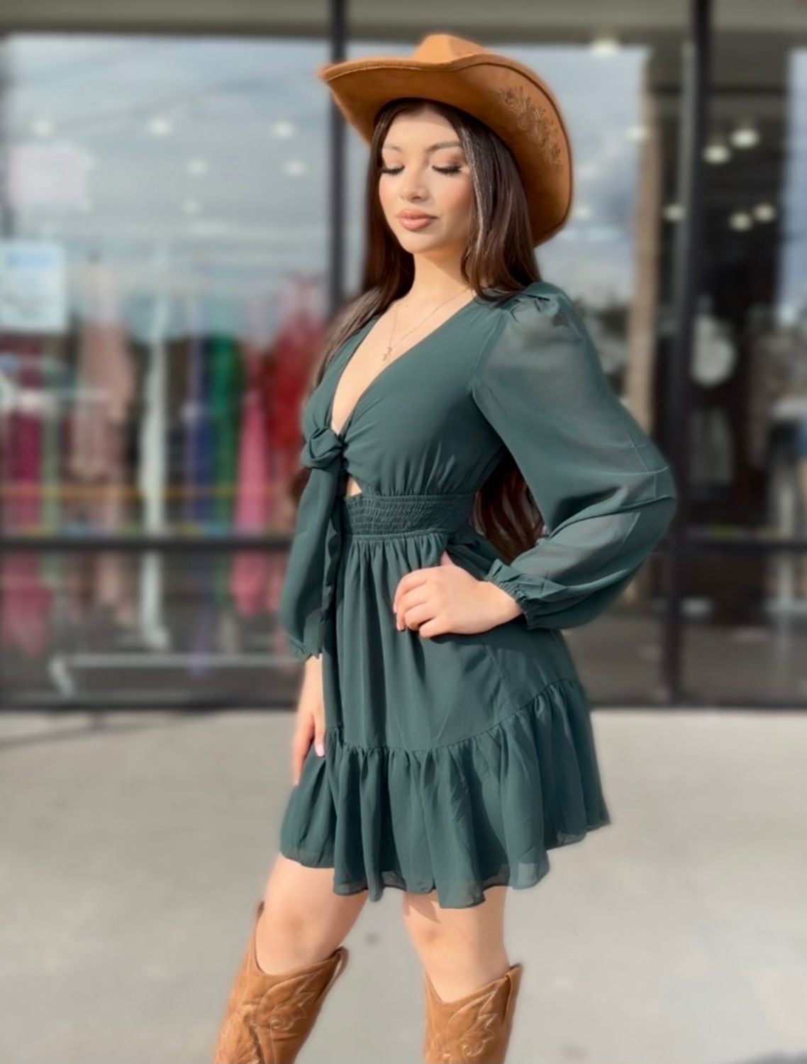 Western ruffle dress