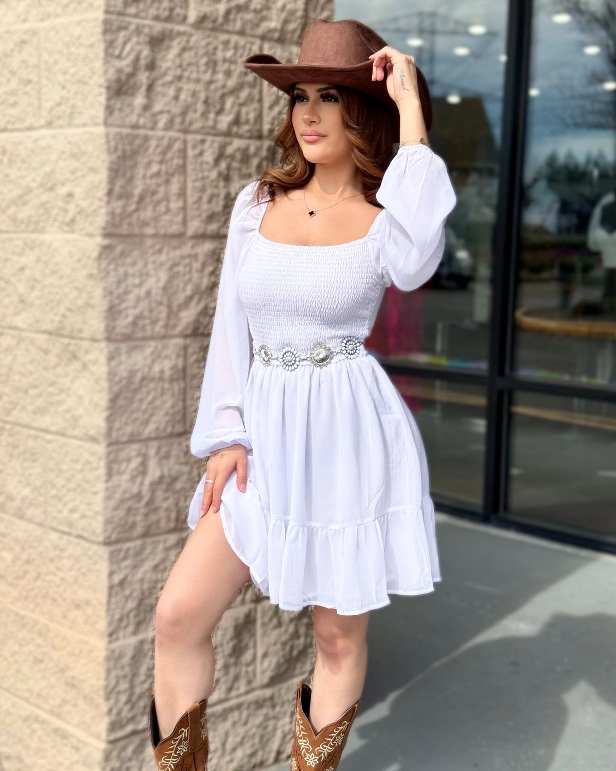 Baby girl long sleeve smocked dress
