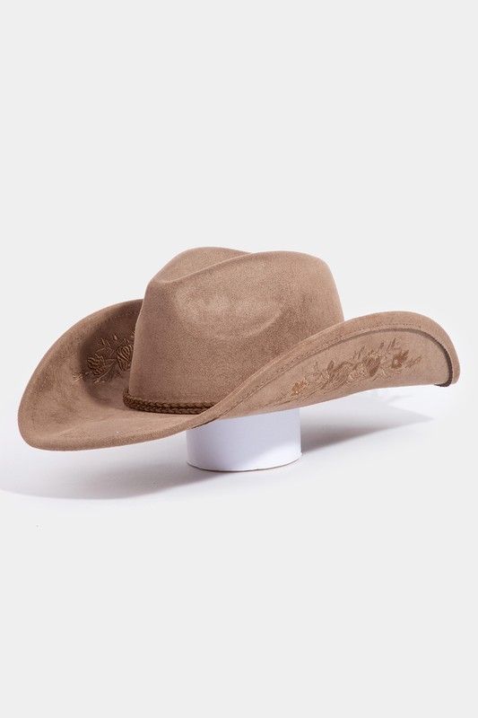 MMT9495br floral design cowgirl hat  