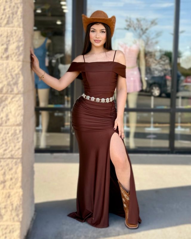 Head turning satin gown