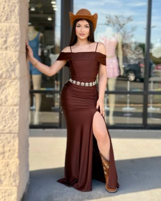 Head turning satin gown