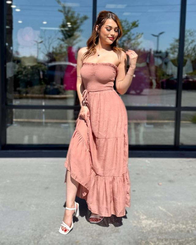 Strapless maxi dress