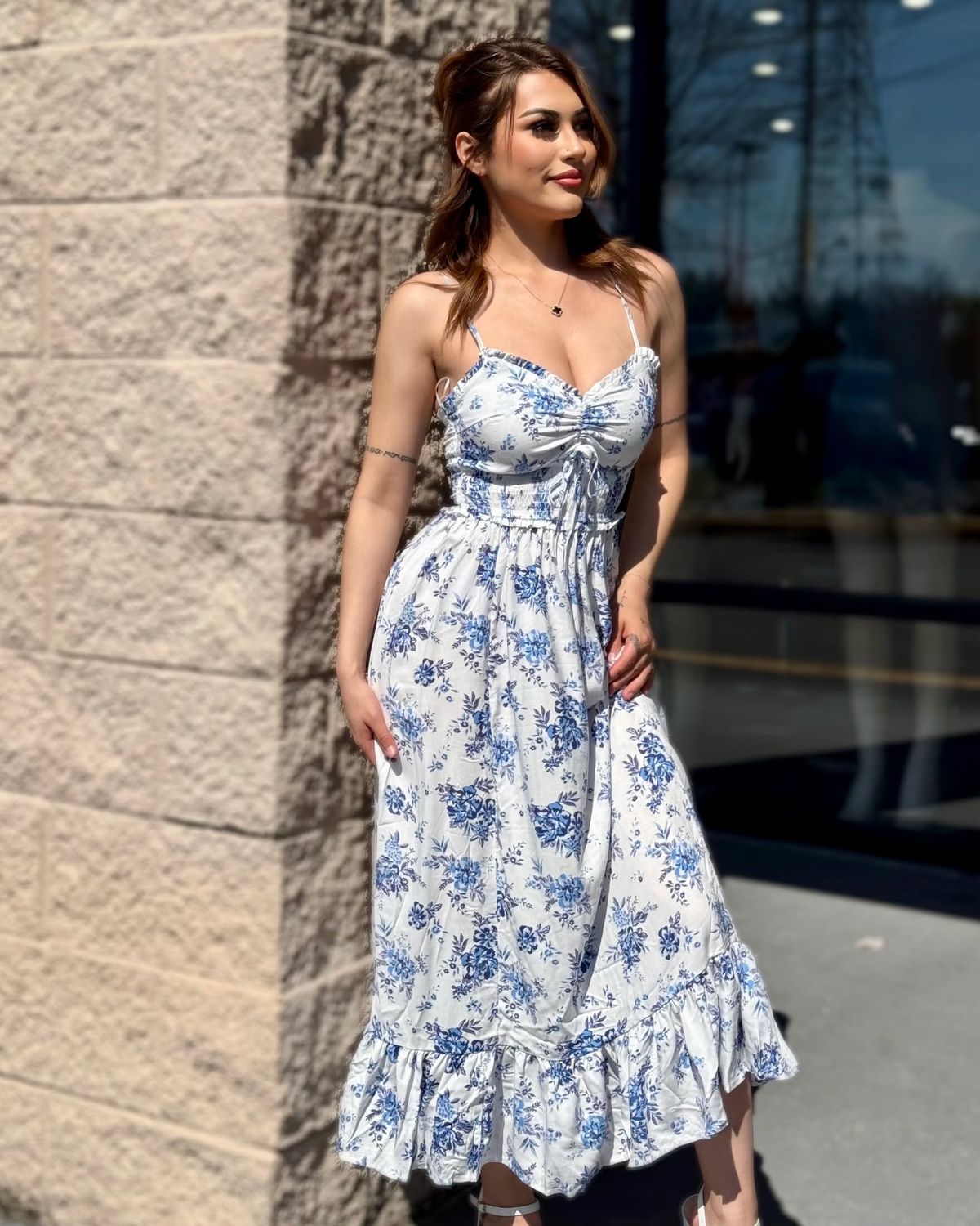 Longer days ahead floral midi dress