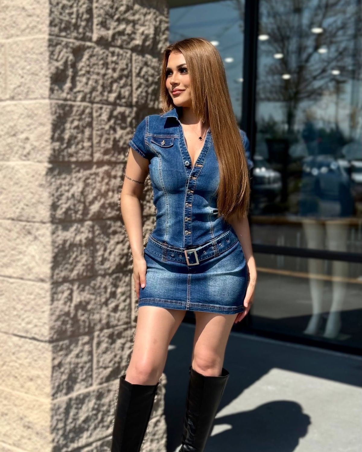 Barbie status denim dress