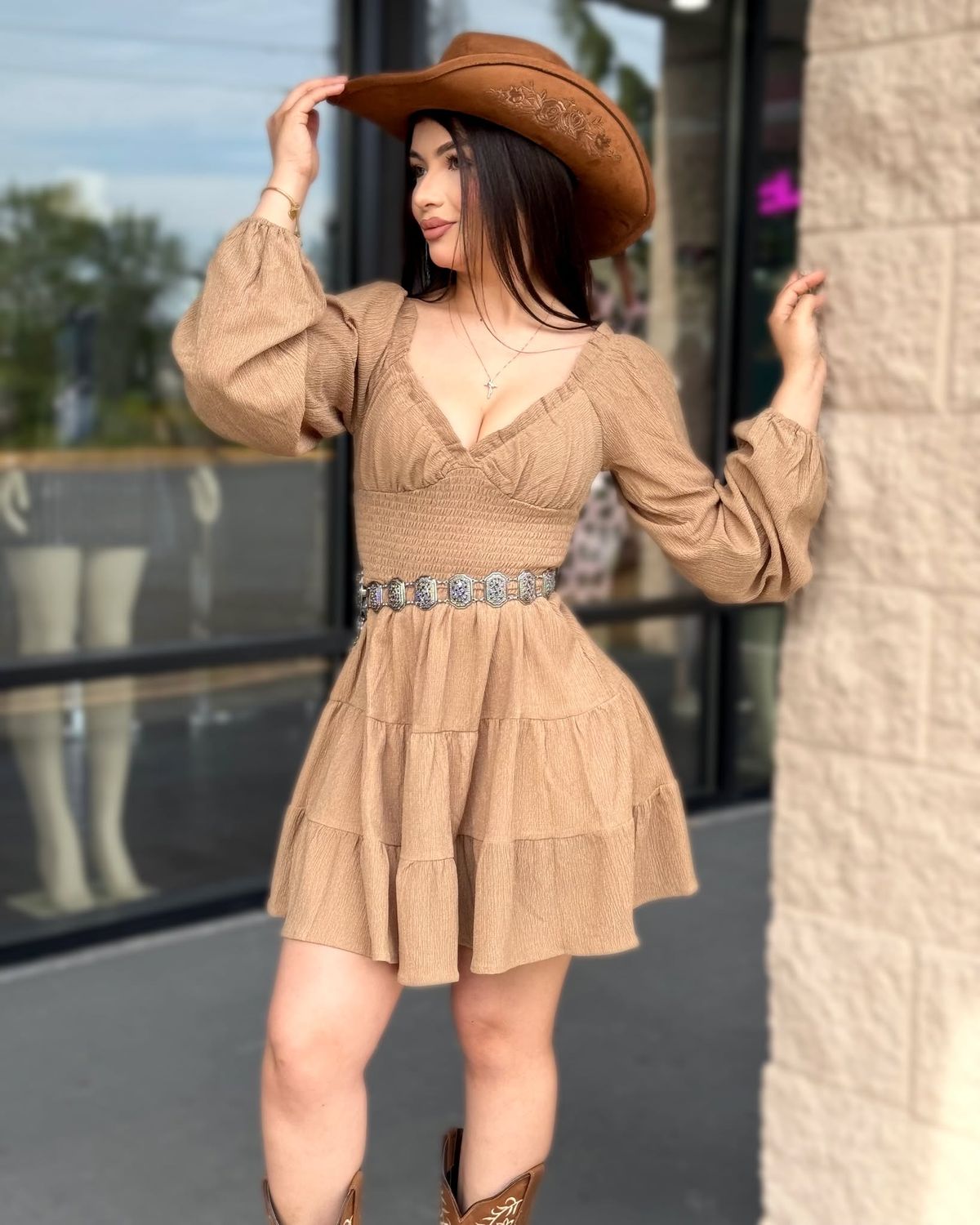 Cowgirl era ruffle dress