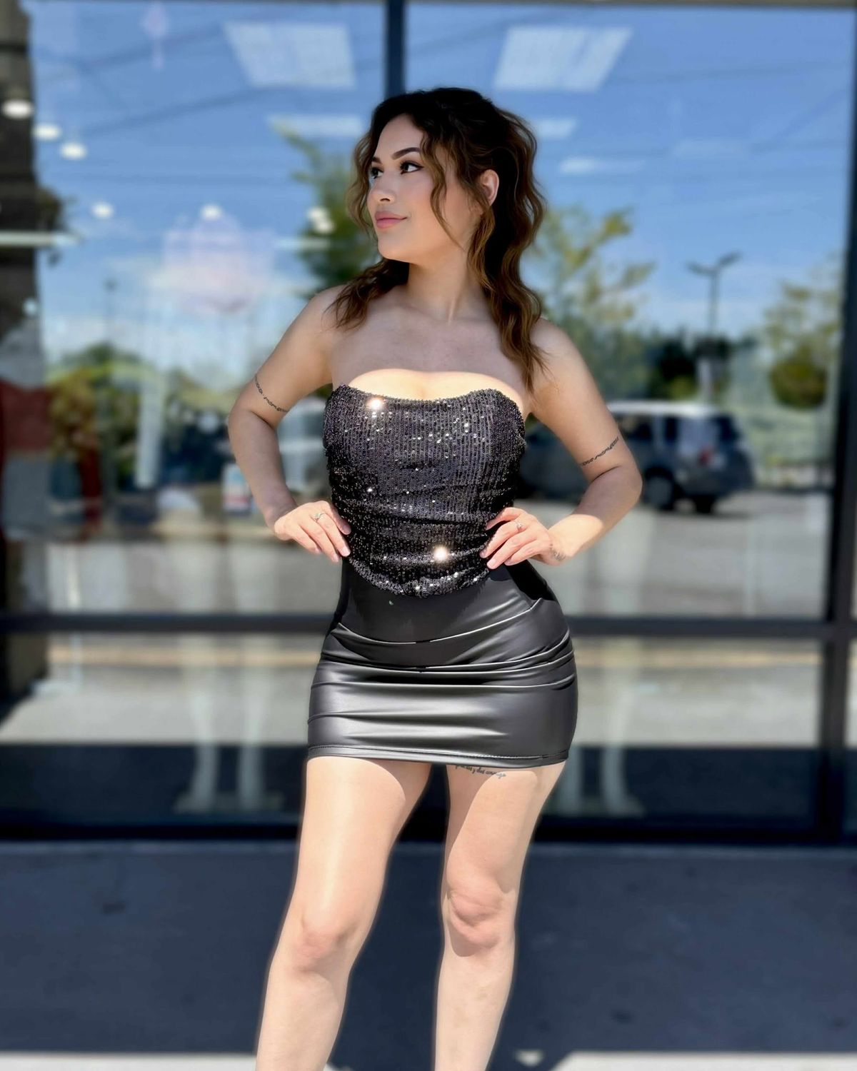 Eyes on me sequin crop top