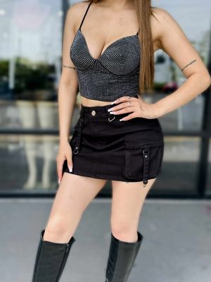 Mini cargo skirt (black)