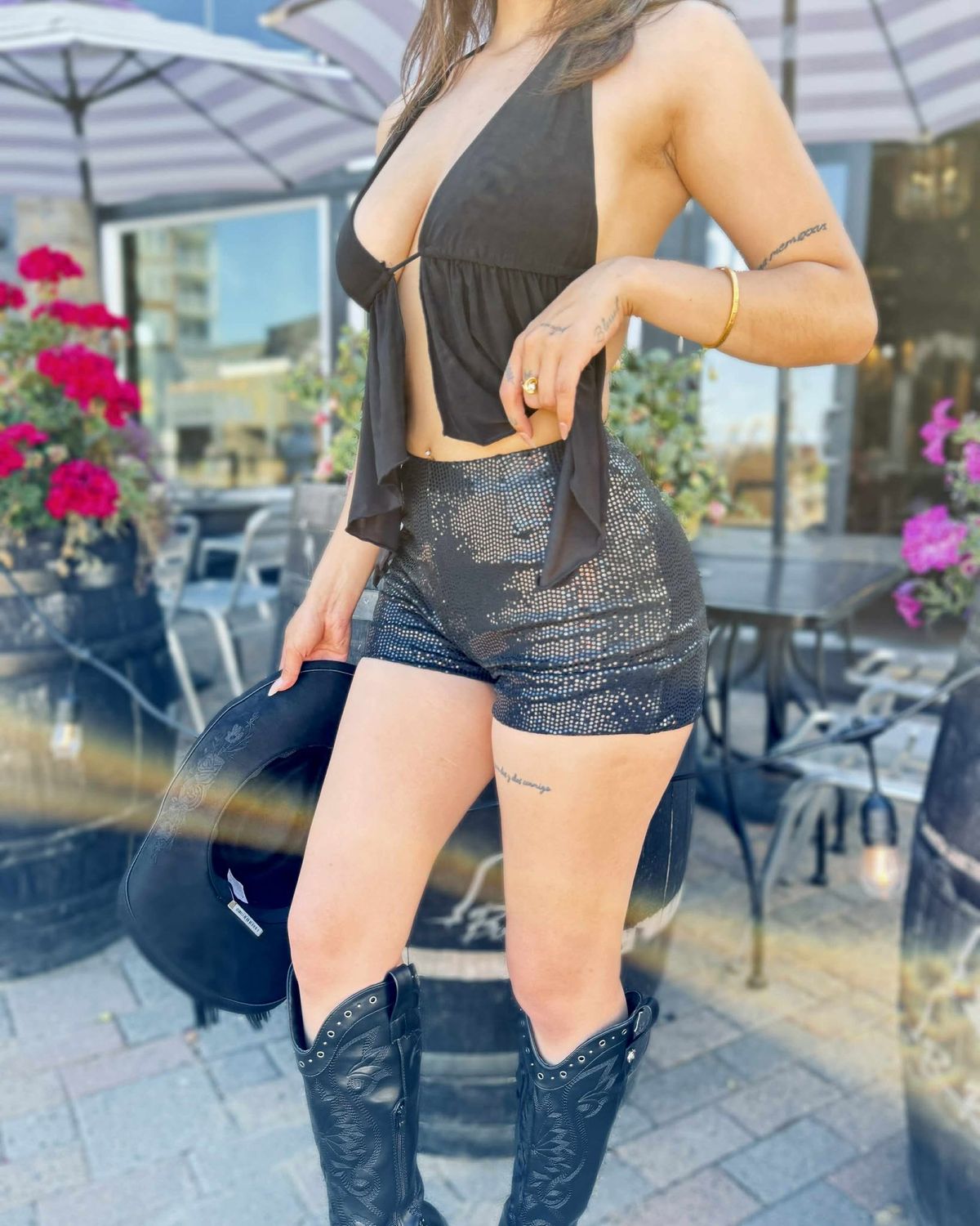 Sequin high waisted shorts