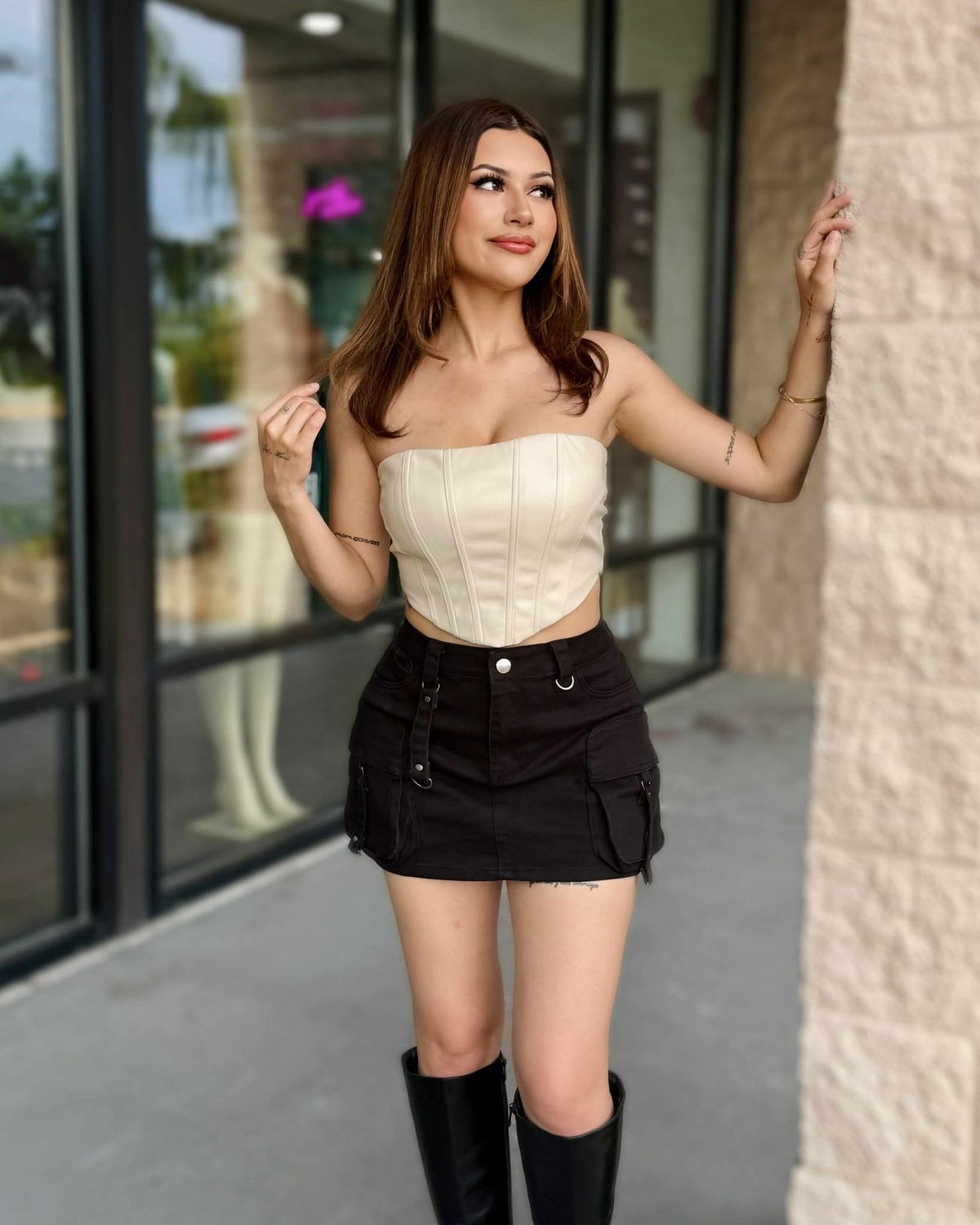 Concert ready leather corset top