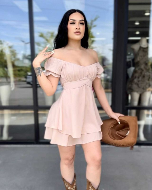 Princess passenger off shoulder ruffle dress