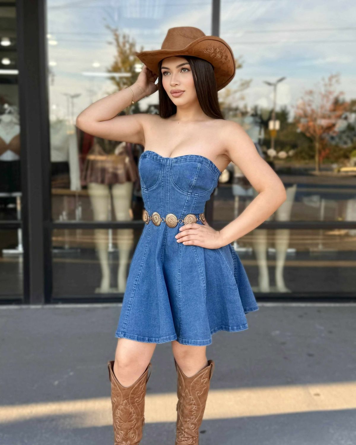 Princess treatment denim dress