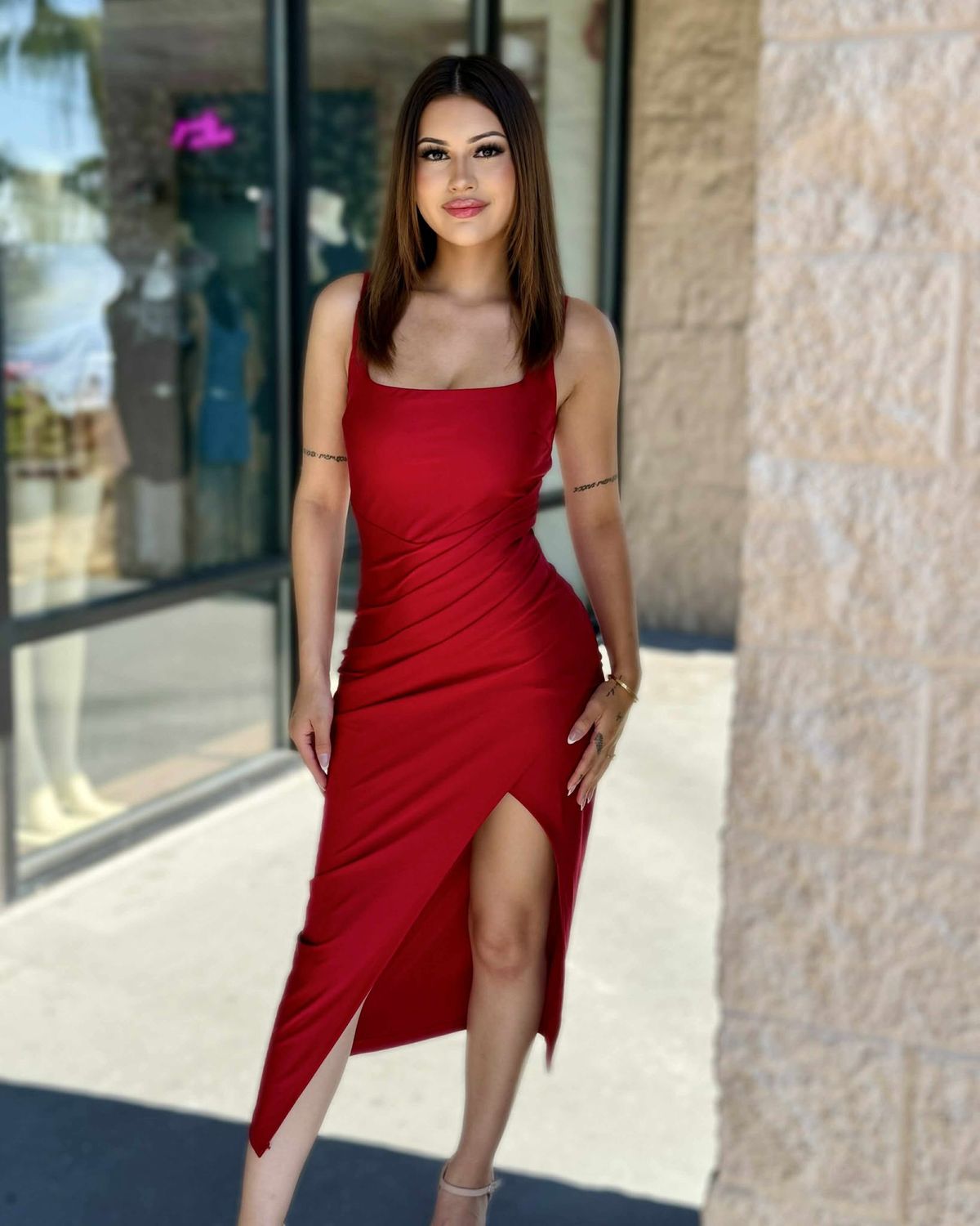 Classy satin midi dress