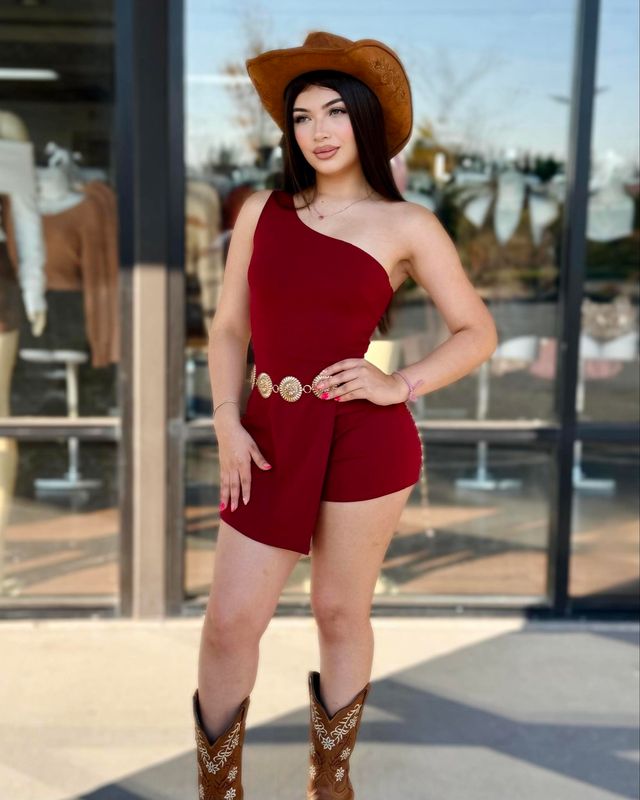 Night out one shoulder romper