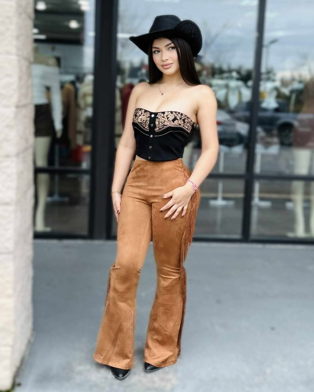Suede bell bottoms