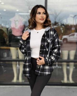 Fleece flannel hoodie