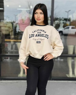 Fleece crew neck sweater