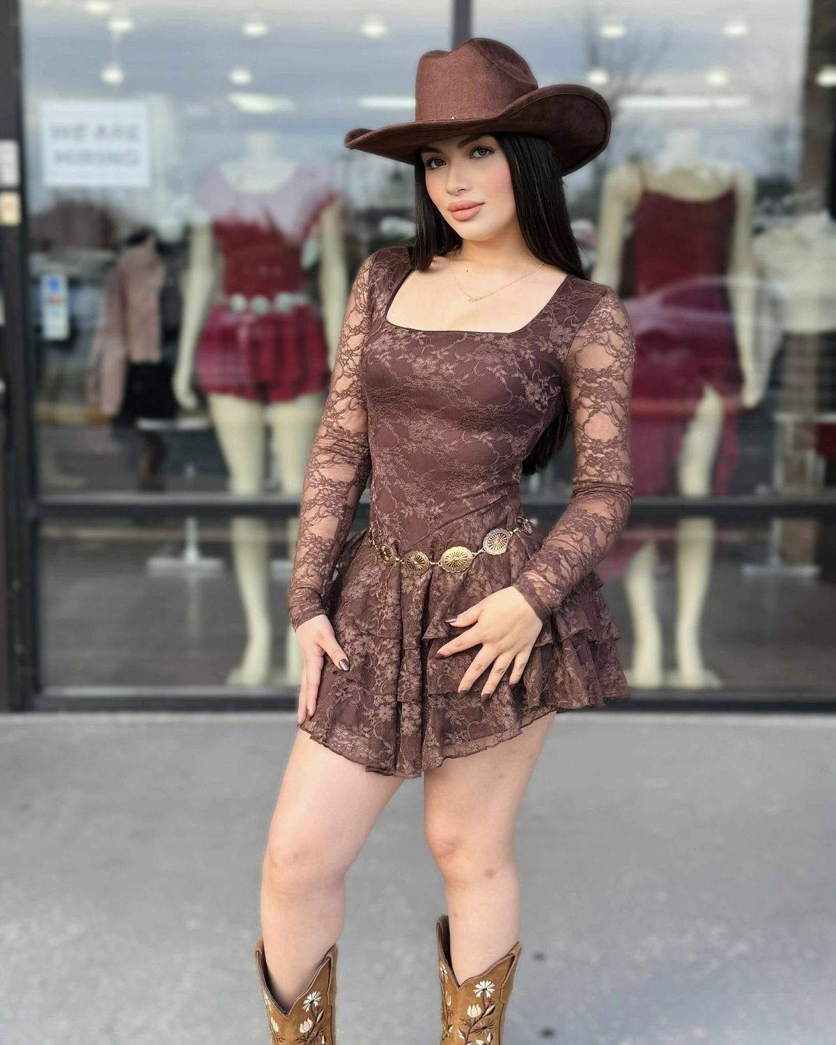 Pretty in lace ruffle dress