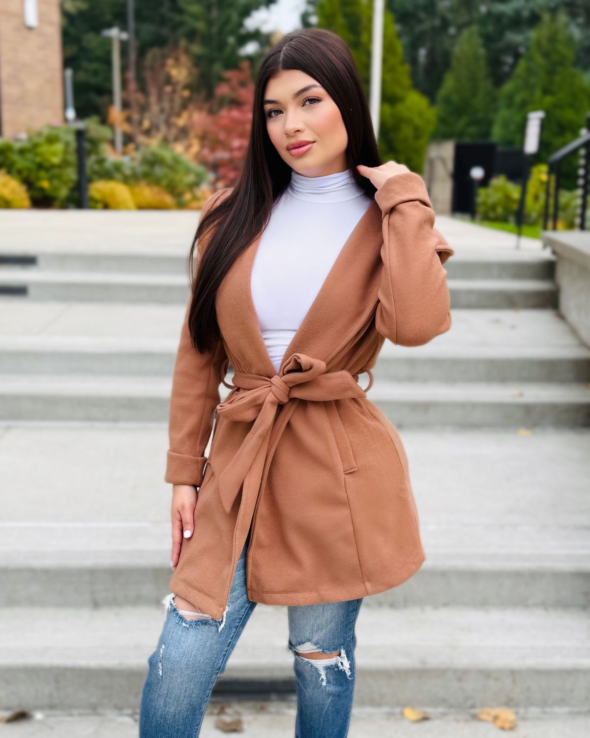 Staying warm fleece hooded jacket