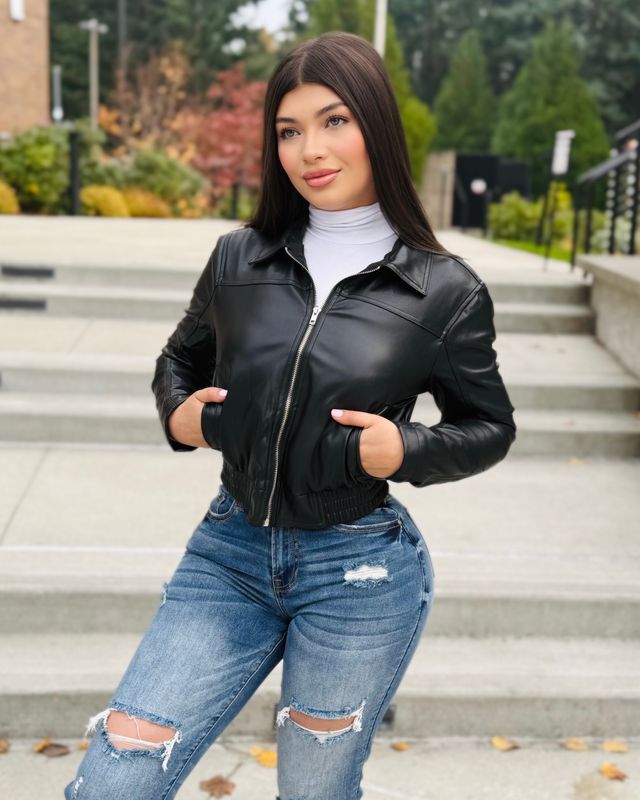 Feeling edgy leather jacket