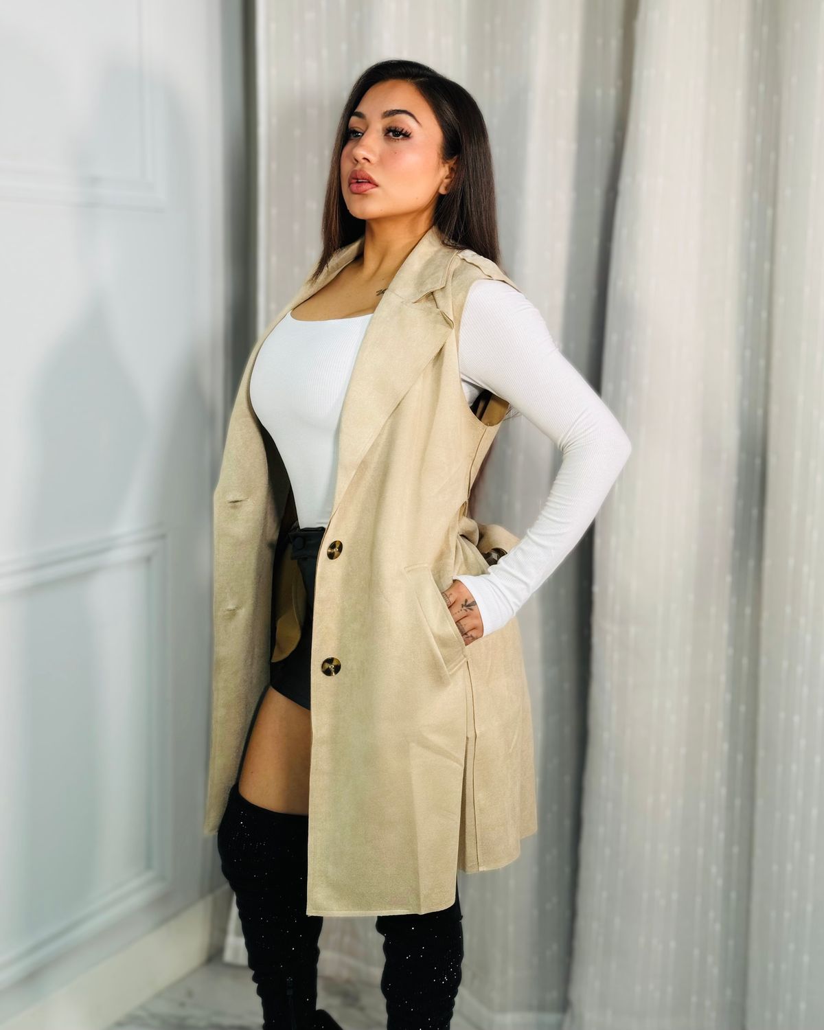 Falling for you suede vest