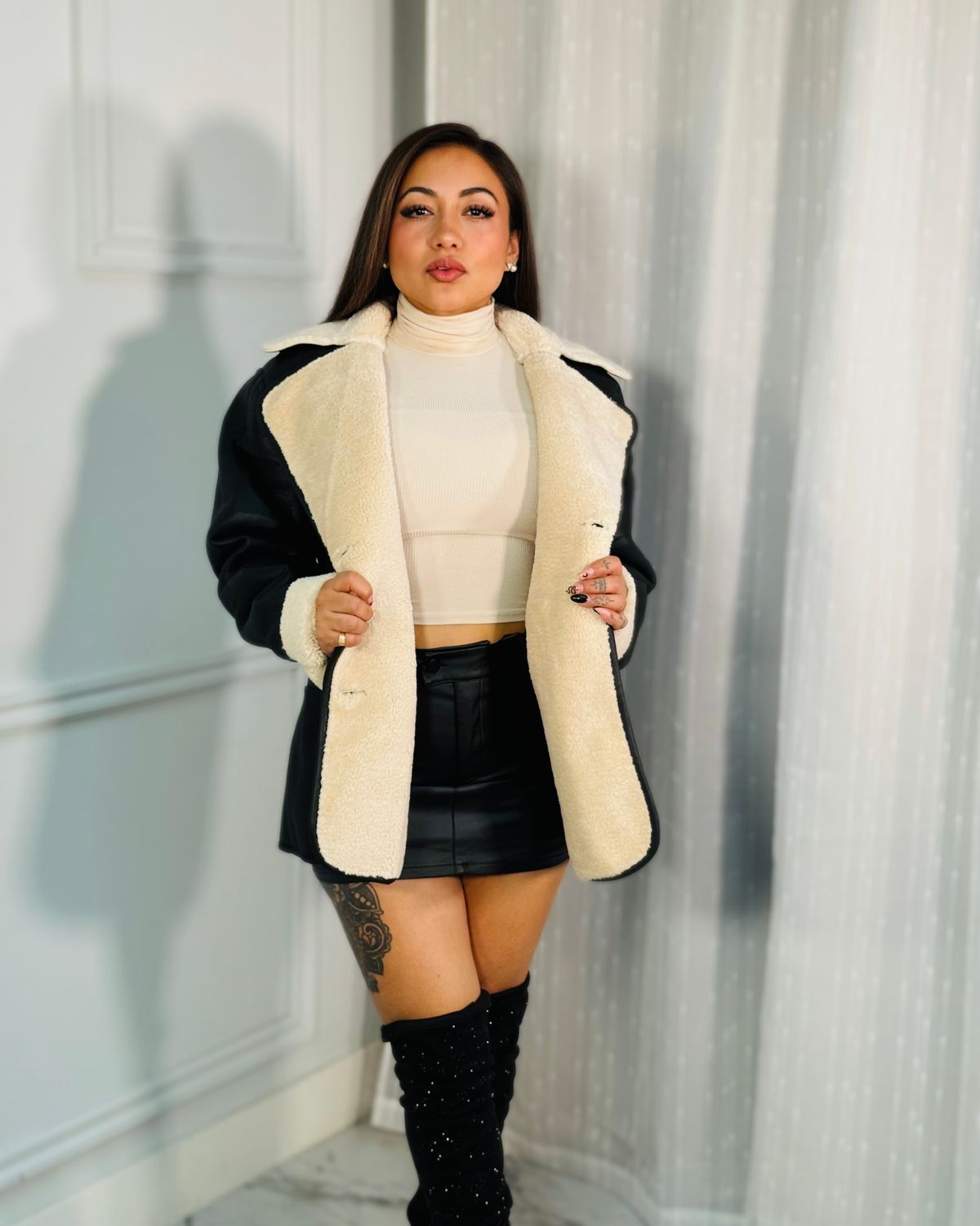 Baddie alert leather coat