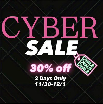 Cyber Monday Sale 30% off