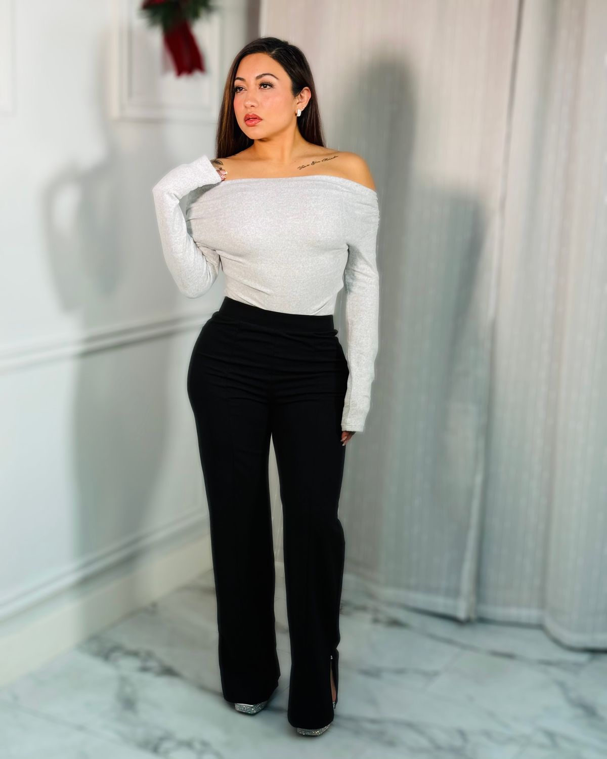 Classy lady wide leg dress pants