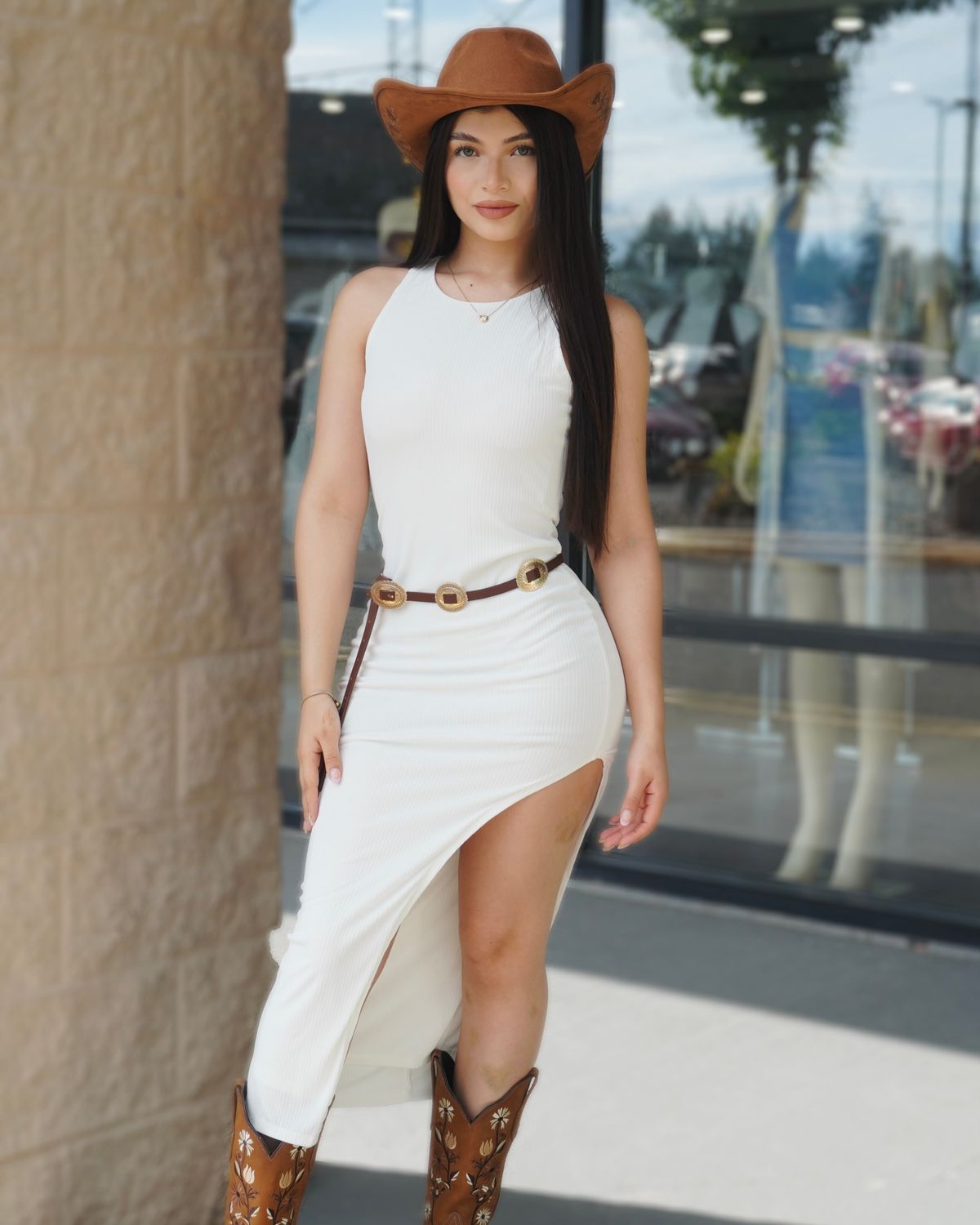 Asymmetrical sleeveless dress