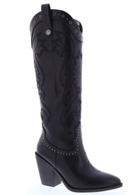 Leather long cowgirl boot