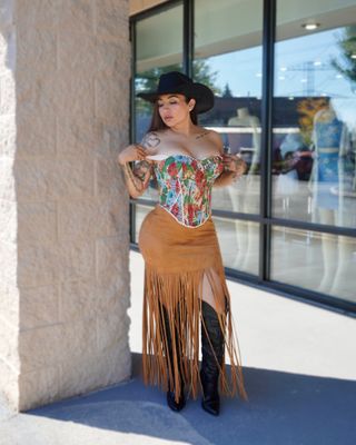 Maxi fringe skirt