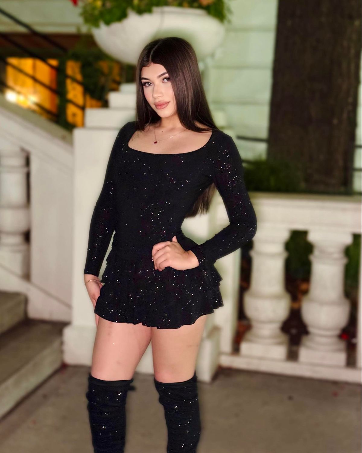 Long sleeve glitter romper