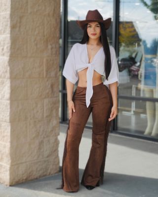Rodeo night suede bell bottoms