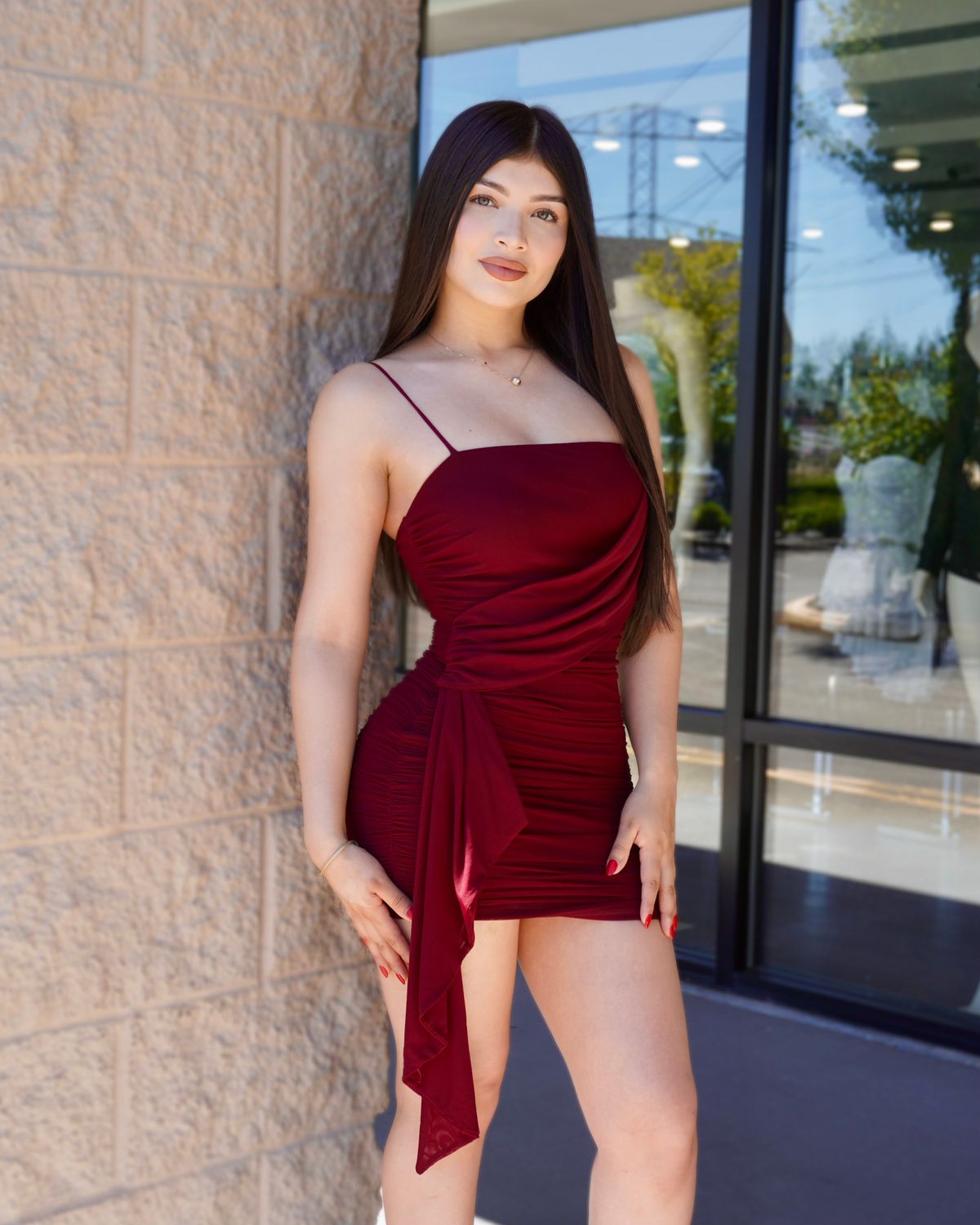 Desire side drape dress