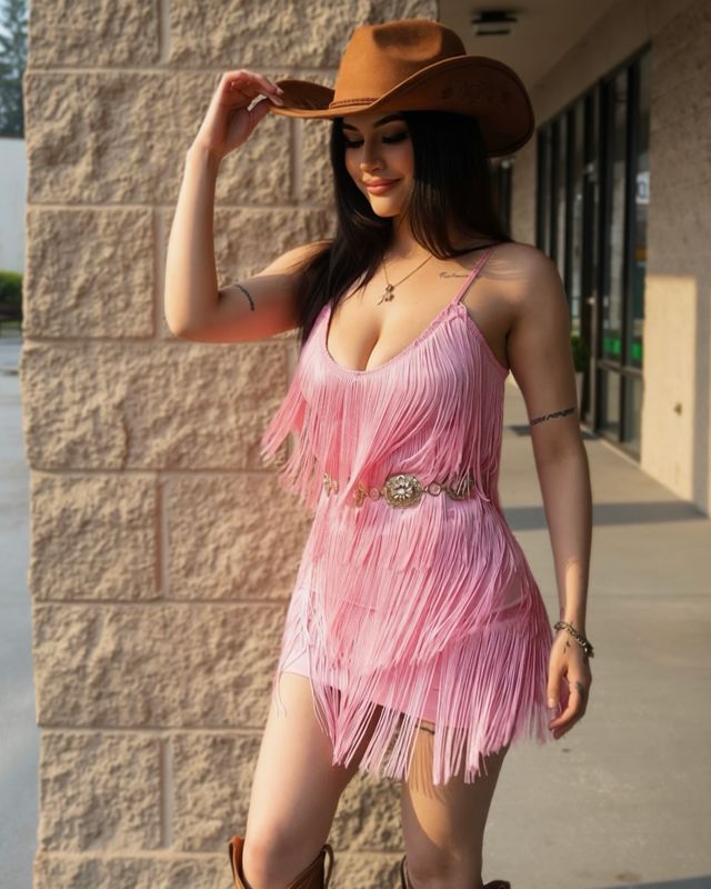 Fun in fringe dress