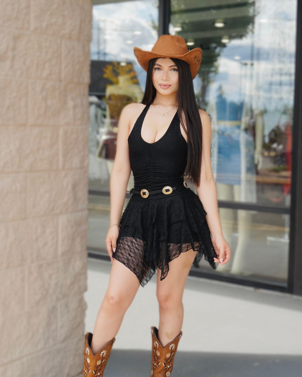 Rodeo nights lace romper