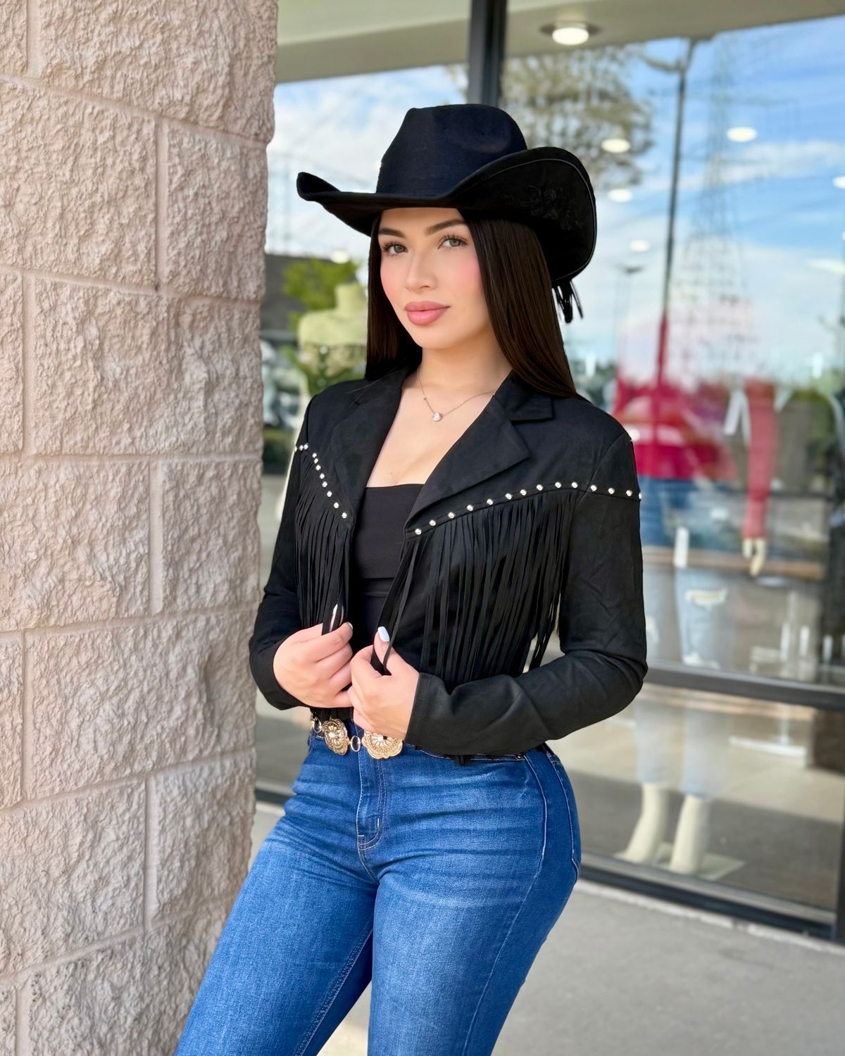 Suede fringe jacket